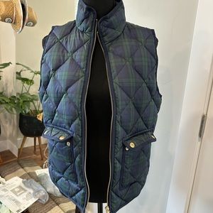 Quilted Black Watch Plaid Vest - Jcrew